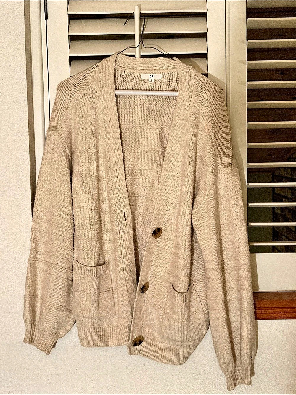 BP. Knit Button-Front Cardigan in Beige Like New